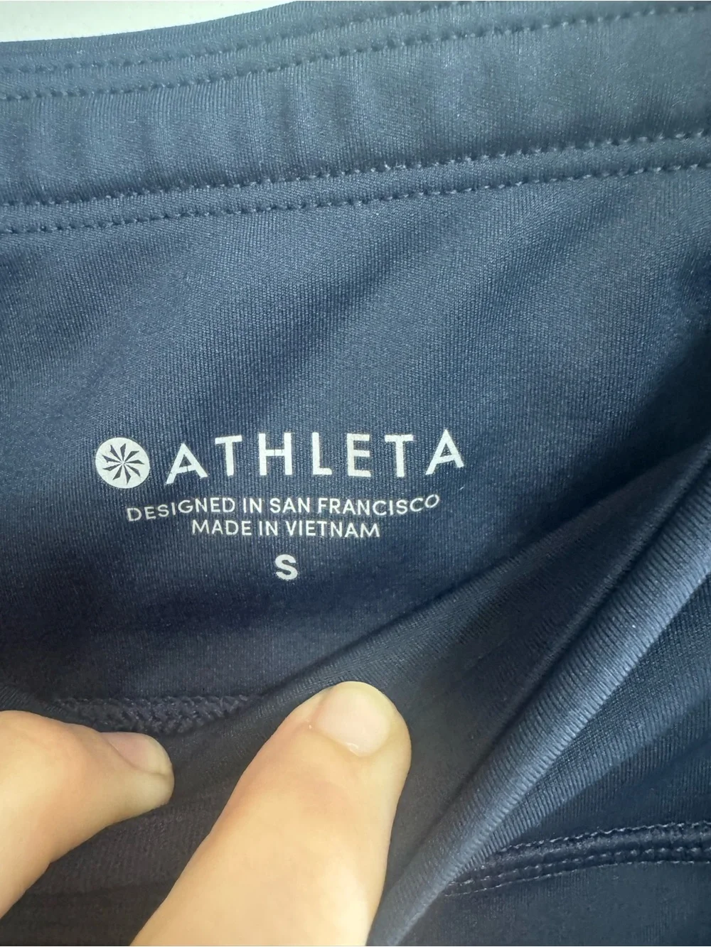Athleta Navy Perforated Side-Panel Leggings size small EUC - Picture 6 of 9